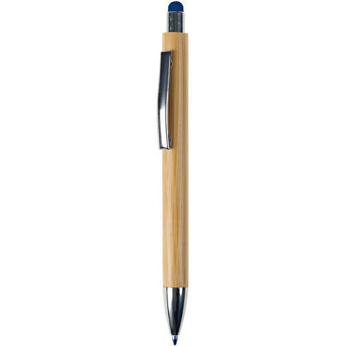 Bambus Kugelschreiber New York Mit Touchpen , blau, Bambus, 14,20cm (Länge), Bild 1