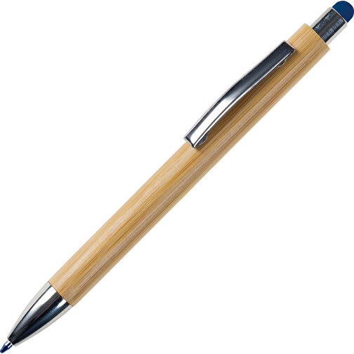 Bambus Kugelschreiber New York Mit Touchpen , blau, Bambus, 14,20cm (Länge), Bild 2