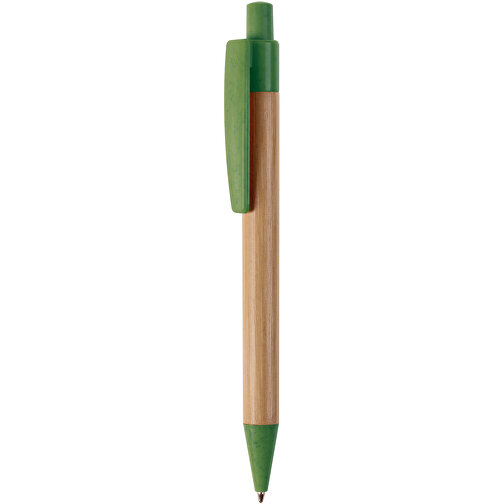 Kugelschreiber Bambus Mit Weizenstroh Elementen , grün, Bamboo & Wheatstraw, 14,00cm (Länge), Bild 1