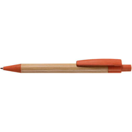 Kugelschreiber Bambus Mit Weizenstroh Elementen , orange, Bamboo & Wheatstraw, 14,00cm (Länge), Bild 3