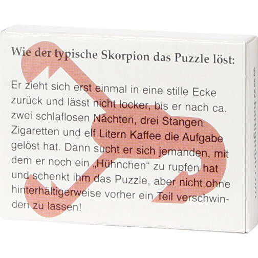 Mini-Skorpion-Puzzle , , 6,50cm x 1,30cm x 5,00cm (Länge x Höhe x Breite), Bild 2