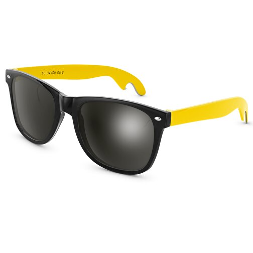 SunShine Cheers Glänzend - UV 400 , Promo Effects, schwarz/gelb, Rahmen aus Polycarbonat und Glass aus AC, 14,50cm x 4,80cm x 15,00cm (Länge x Höhe x Breite), Bild 1