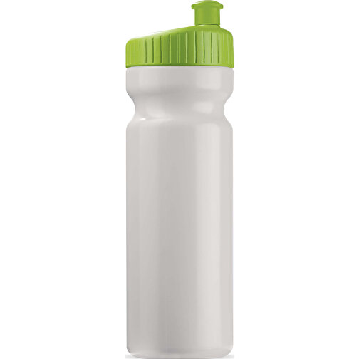Sportflasche Design 750ml , weiß / hellgrün, LDPE & PP, 24,80cm (Höhe), Bild 1