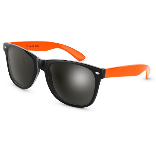 SunShine Glänzend - UV 400 , Promo Effects, schwarz/orange, Rahmen aus Polycarbonat und Glass aus AC, 14,50cm x 4,80cm x 15,00cm (Länge x Höhe x Breite), Bild 1