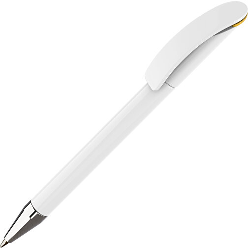 Prodir DS3 TPC Twist Kugelschreiber , Prodir, weiß/gelb, Kunststoff/Metall, 13,80cm x 1,50cm (Länge x Breite), Bild 1
