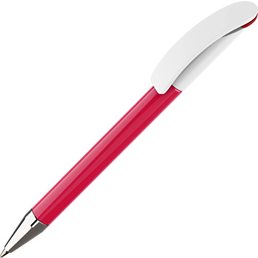 Prodir DS3 TPC Twist Kugelschreiber , Prodir, rot/weiß, Kunststoff/Metall, 13,80cm x 1,50cm (Länge x Breite), Bild 1