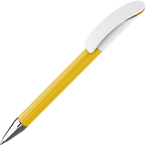 Prodir DS3 TPC Twist Kugelschreiber , Prodir, gelb/weiß, Kunststoff/Metall, 13,80cm x 1,50cm (Länge x Breite), Bild 1
