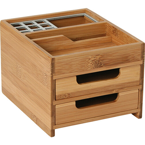 Schreibtischbox M Bambus/Alu , , 15,00cm x 9,50cm x 12,00cm (Länge x Höhe x Breite), Bild 1