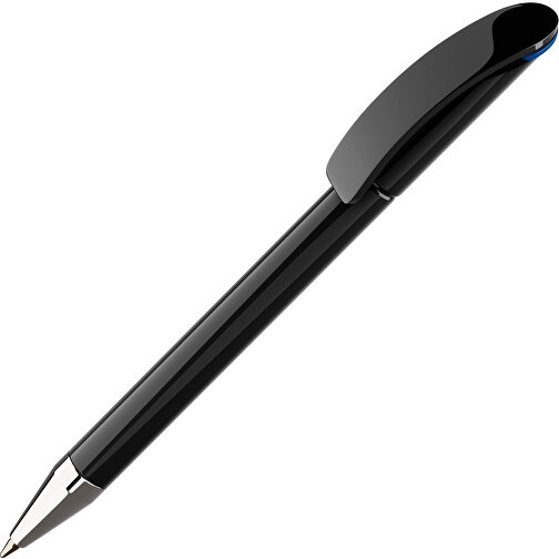 Prodir DS3 TPC Twist Kugelschreiber , Prodir, schwarz/blau, Kunststoff/Metall, 13,80cm x 1,50cm (Länge x Breite), Bild 1