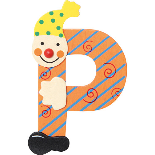Buchstabe Clown P , , 10,00cm x 0,40cm x 6,00cm (Länge x Höhe x Breite), Bild 1