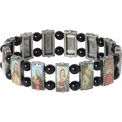 Bracelet en métal avec motifs religieux, Image 2