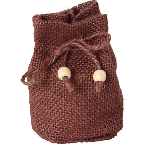 Petit sac en jute avec fond, marron, Image 1