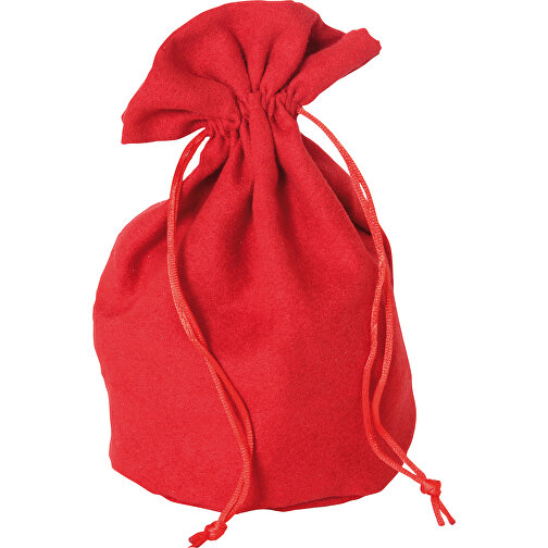 Velour taske med bund stor rød, Billede 1