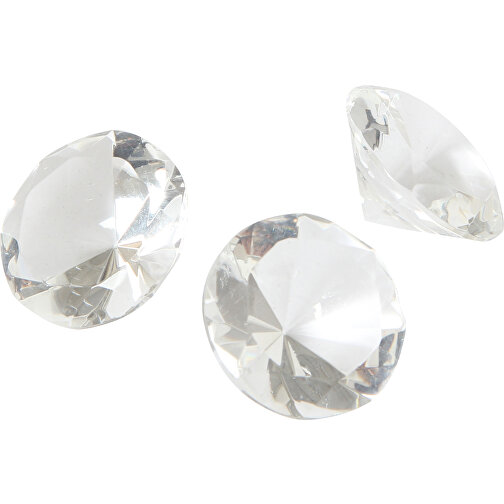 Zestaw szklanych diamentów (3) przezroczyste 4 cm, Obraz 1