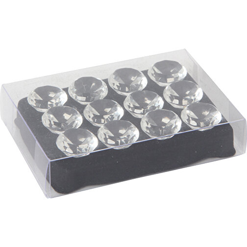 Glasdiamanten Set (12) Klar 2 Cm , , 9,50cm x 2,50cm x 7,30cm (Länge x Höhe x Breite), Bild 2