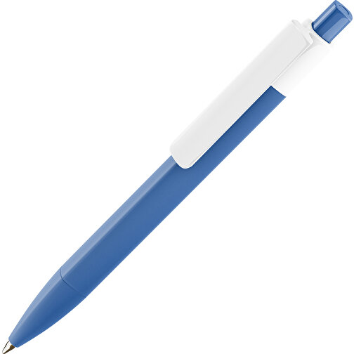 Prodir DS4 PMM Push Kugelschreiber , Prodir, true blue/weiß, Kunststoff, 14,10cm x 1,40cm (Länge x Breite), Bild 1