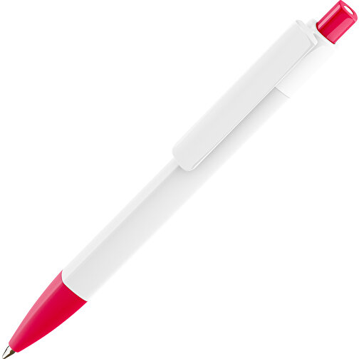 Prodir DS4 PMM Push Kugelschreiber , Prodir, rot/weiß, Kunststoff, 14,10cm x 1,40cm (Länge x Breite), Bild 1