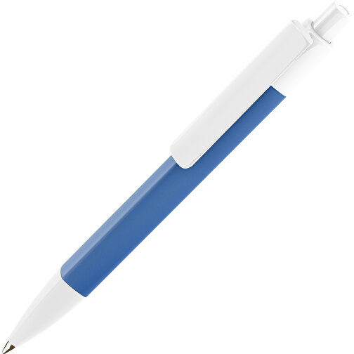 Prodir DS4 PMM Push Kugelschreiber , Prodir, weiß/true blue, Kunststoff, 14,10cm x 1,40cm (Länge x Breite), Bild 1