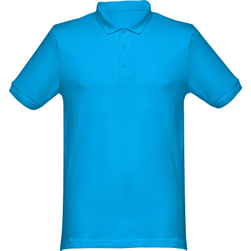 THC MONACO. Herren Poloshirt , wasserblau, 100% Baumwolle, S, 70,00cm x 46,00cm (Länge x Breite), Bild 1