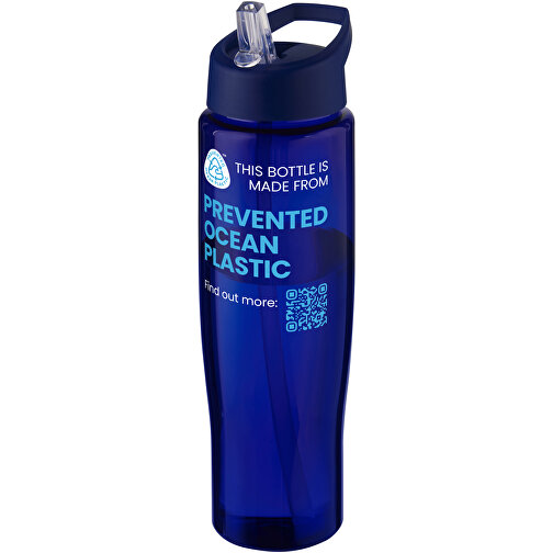 H2O Active® Eco Tempo 700 Ml Sportflasche Mit Ausgussdeckel , blau / blau, PCR Kunststoff, PP Kunststoff, 23,40cm (Höhe), Bild 2