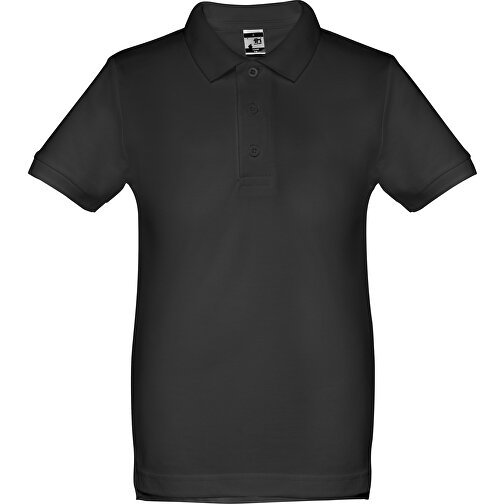 THC ADAM KIDS. Kurzärmeliges Baumwoll-Poloshirt Für Kinder (unisex) , schwarz, 100% Baumwolle, 8, 54,00cm x 40,00cm (Länge x Breite), Bild 1