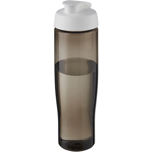 H2O Active® Eco Tempo 700 Ml Sportflasche Mit Klappdeckel , weiß / kohle, PCR Kunststoff, PP Kunststoff, 23,70cm (Höhe), Bild 1