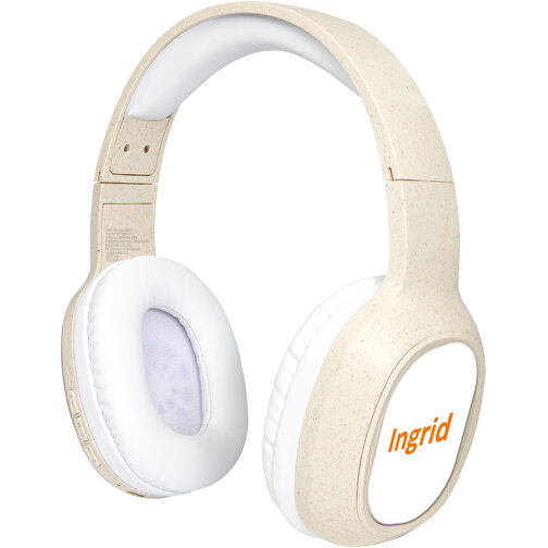 Riff Weizenstroh-Bluetooth®-Kopfhörer Mit Mikrofon , beige, 85% ABS Kunststoff, 15% Weizenstroh, 18,50cm x 7,50cm x 17,50cm (Länge x Höhe x Breite), Bild 3