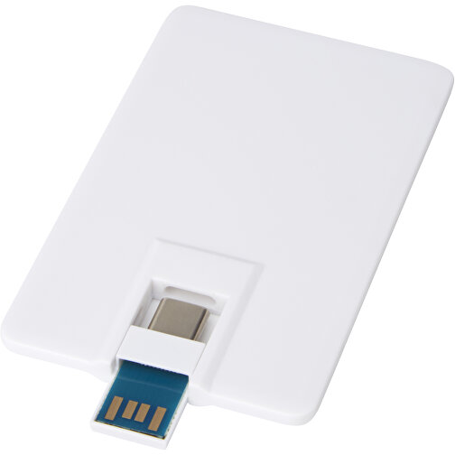 Duo Slim 32 GB USB-Stick Mit Typ-C Und USB-A 3.0 , weiß MB , 32 GB , ABS Kunststoff MB , 8,40cm x 0,50cm x 5,20cm (Länge x Höhe x Breite), Bild 1