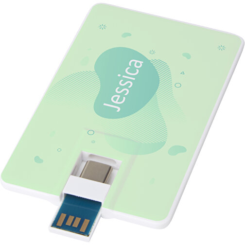 Duo Slim 32 GB USB-Stick Mit Typ-C Und USB-A 3.0 , weiß MB , 32 GB , ABS Kunststoff MB , 8,40cm x 0,50cm x 5,20cm (Länge x Höhe x Breite), Bild 3