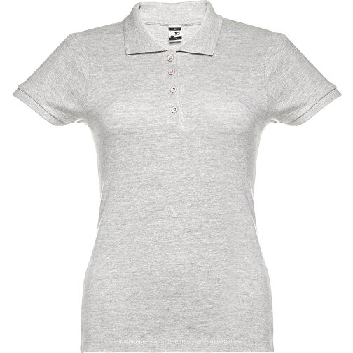 THC EVE. Damen Poloshirt , weiß melliert, 100% Baumwolle, S, 60,00cm x 40,00cm (Länge x Breite), Bild 1