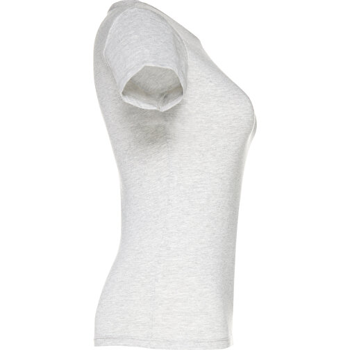 THC SOFIA. Tailliertes Damen-T-Shirt , weiss melliert, 100% Baumwolle, S, 60,00cm x 41,00cm (Länge x Breite), Bild 3