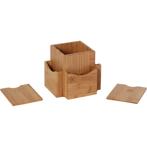 Schreibtischständer Variable Einteilung, Drehbar, Bambus , , 16,50cm x 14,50cm x 15,00cm (Länge x Höhe x Breite), Bild 3