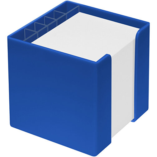 Zettelbox 'Alpha' Mit Köcher , blau, PS+PAP, 10,00cm x 10,00cm x 10,00cm (Länge x Höhe x Breite), Bild 1