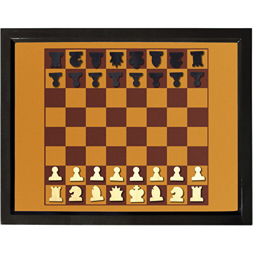 Väggspel schack brunt/beige, magnetiskt, Bild 1