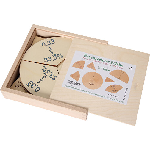 Calculatrice de fractions de surface dans une boîte en bois, Image 4