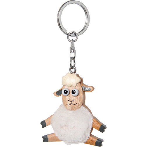 Porte-clés Animal avec yeux en paillettes et fourrure en peluche, Image 1