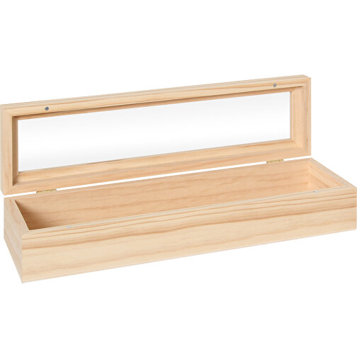 Caja de madera con tapa de cristal 31x8,5x6 cm, Imagen 2