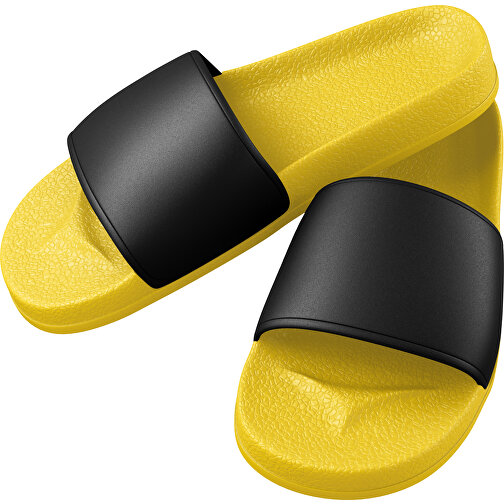 Badelatschen Unisex Individuell Gestaltbar , gelb / schwarz, PVC, , Bild 1