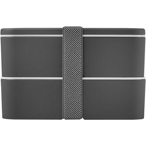 MIYO Doppel-Lunchbox , grau / grau / grau, PP Kunststoff, 18,00cm x 11,30cm x 11,00cm (Länge x Höhe x Breite), Bild 3
