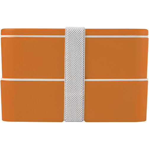 MIYO Doppel-Lunchbox , orange / orange / weiss, PP Kunststoff, 18,00cm x 11,30cm x 11,00cm (Länge x Höhe x Breite), Bild 3