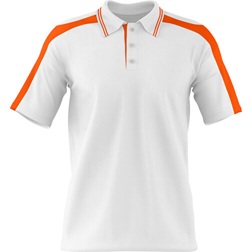 Poloshirt Individuell Gestaltbar , weiss / orange, 200gsm Poly / Cotton Pique, XS, 60,00cm x 40,00cm (Höhe x Breite), Bild 1