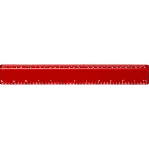 Refari 30 Cm Lineal Aus Recyceltem Kunststoff , rot, Recycelter HIPS Kunststoff, 31,20cm x 0,30cm x 4,20cm (Länge x Höhe x Breite), Bild 3