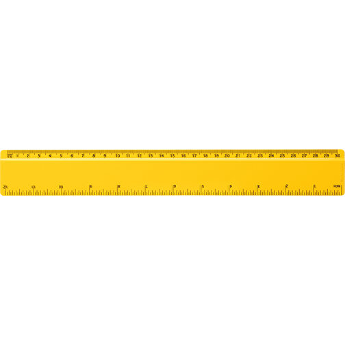 Refari 30 Cm Lineal Aus Recyceltem Kunststoff , gelb, Recycelter HIPS Kunststoff, 31,20cm x 0,30cm x 4,20cm (Länge x Höhe x Breite), Bild 3