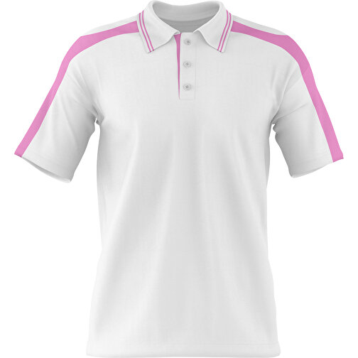 Poloshirt Individuell Gestaltbar , weiß / rosa, 200gsm Poly / Cotton Pique, M, 70,00cm x 49,00cm (Höhe x Breite), Bild 1
