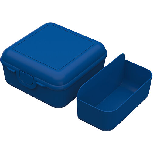 Vorratsdose 'Cube' Deluxe, Mit Trennschale , standard-blau PP, Kunststoff, 14,00cm x 6,50cm x 14,00cm (Länge x Höhe x Breite), Bild 1
