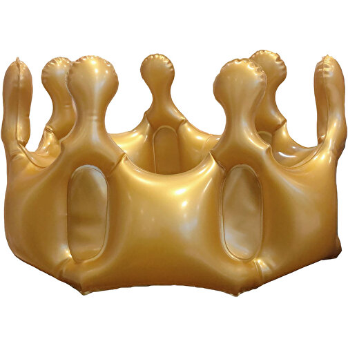 Aufblasbare Krone 'King' , gold, Kunststoff, 11,40cm (Höhe), Bild 1