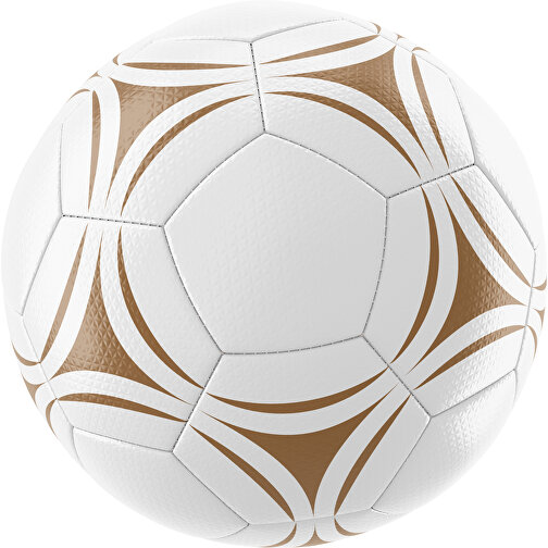Fußball Platinum 30-Panel-Matchball - Individuell Bedruckt Und Handgenäht , weiß / erdbraun, PU, 4-lagig, , Bild 1
