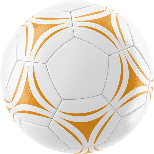 Fußball Platinum 30-Panel-Matchball - Individuell Bedruckt Und Handgenäht , weiß / kürbisorange, PU, 4-lagig, , Bild 1