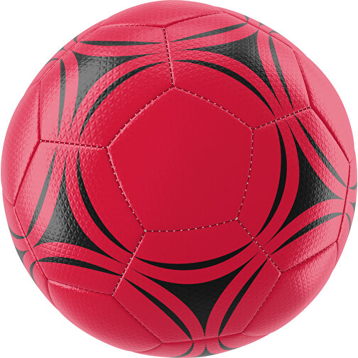 Fußball Platinum 30-Panel-Matchball - Individuell Bedruckt Und Handgenäht , ampelrot / schwarz, PU, 4-lagig, , Bild 1