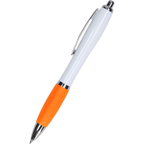 Kugelschreiber 'Yuma' , weiß/orange, Kunststoff, 14,10cm (Höhe), Bild 1